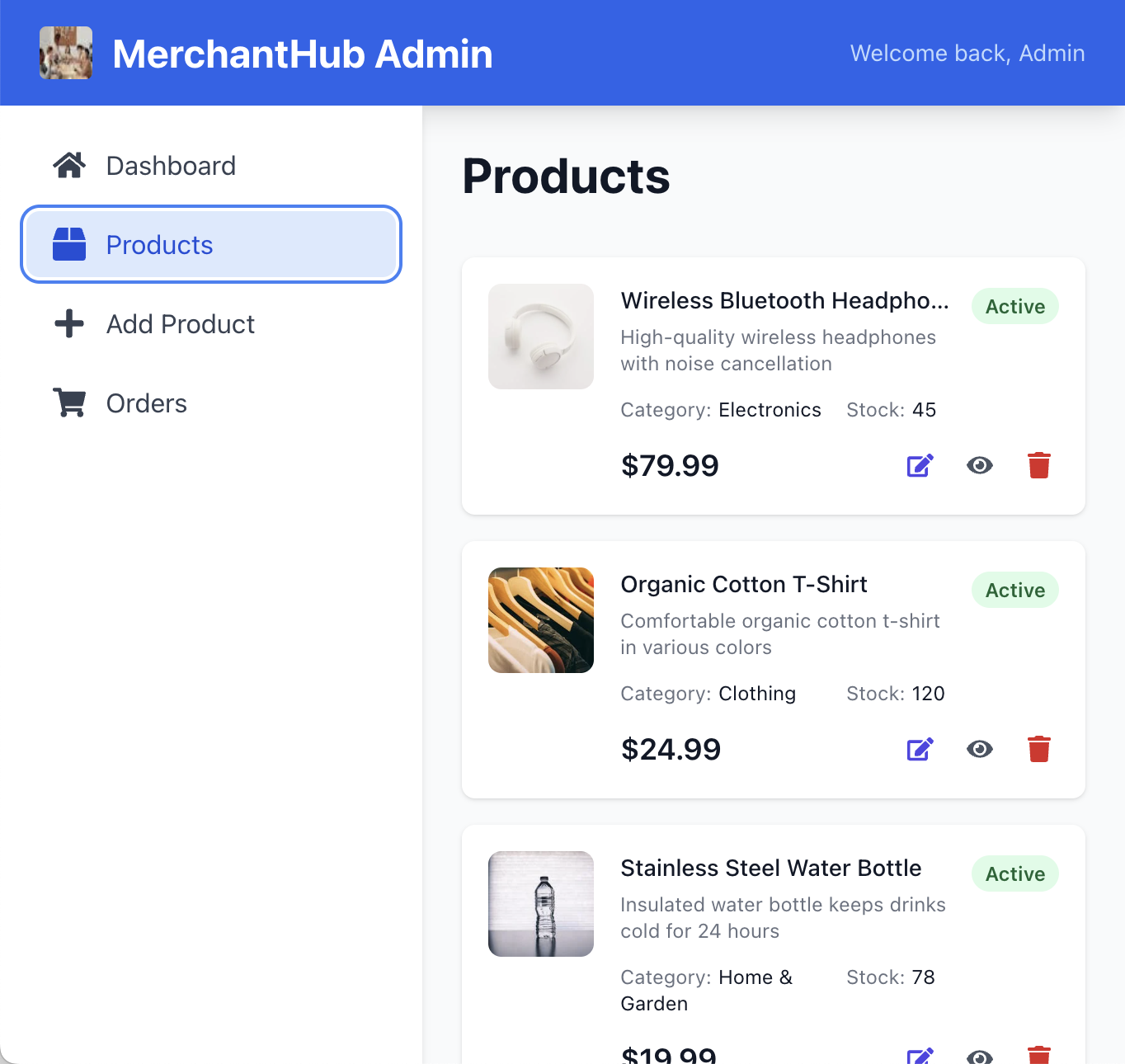 Screenshot of a web application without Accented.